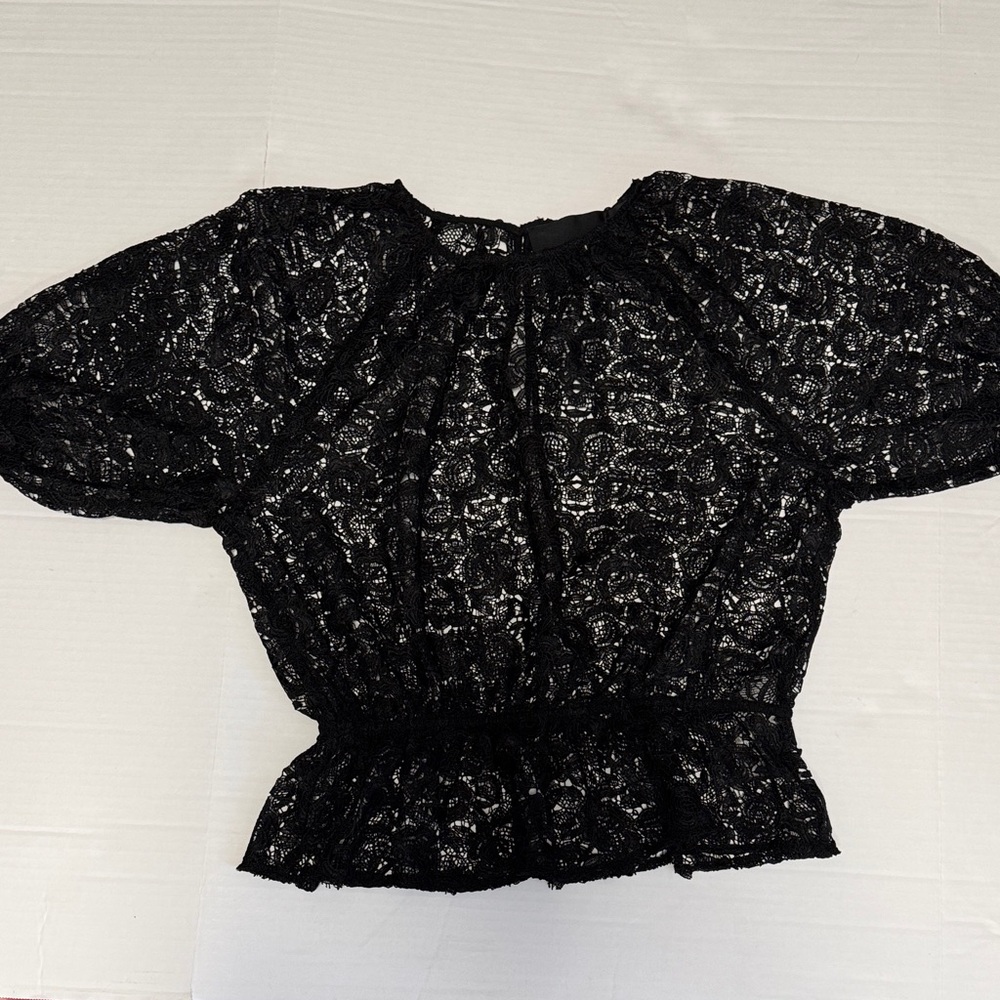 7 For All Mankind Black Lace Blouse